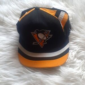 Vtg Mitchell & Ness NHL Pittsburgh Penguins Black Snapback Cap / Hat